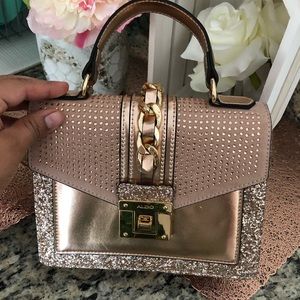 Cute rose gold Shoulder bag with glitter